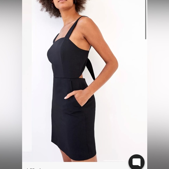 Wilfred Aritzia Ecoulement mini dress tie back in black size 2 - Picture 3 of 4